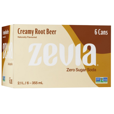 ZEVIA, CREAMY ROOT BEER, 24 x 355ML