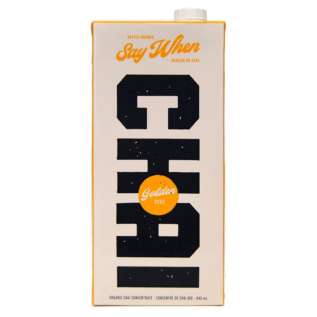 SAY WHEN BEVERA, ORGANIC GOLDEN CHAI, 12 x 946ML