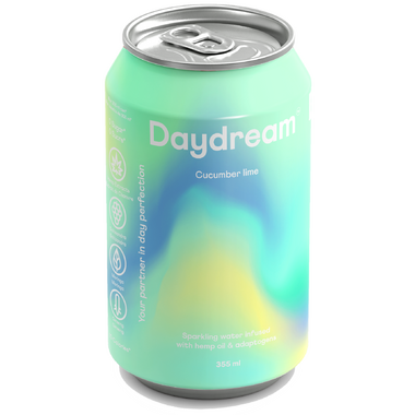 DAYDREAM, CUCUMBER LIME SPARKLING WATER, 12 x 355ML