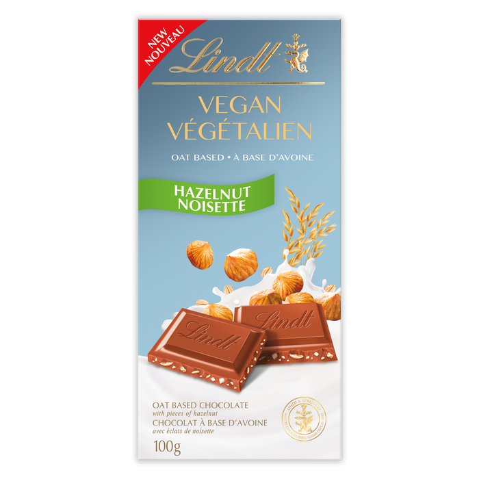 LINDT, VEGAN BAR HAZELNUT - OAT BASED, 20 x 100G