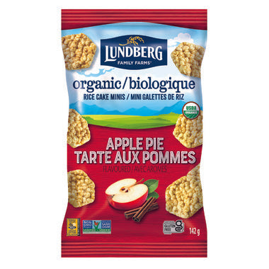 LUNDBERG ORGANI, APPLE PIE ORGANIC RICE CAKE MINIS, 6 x 142G