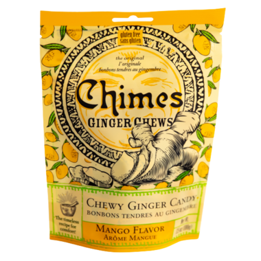 CHIMES, GINGER CHEWS CANDY- MANGO, 12 x 100G