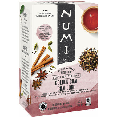 NUMI, GOLDN CHAI SPCD ASSAM OR, 6 x 18CT