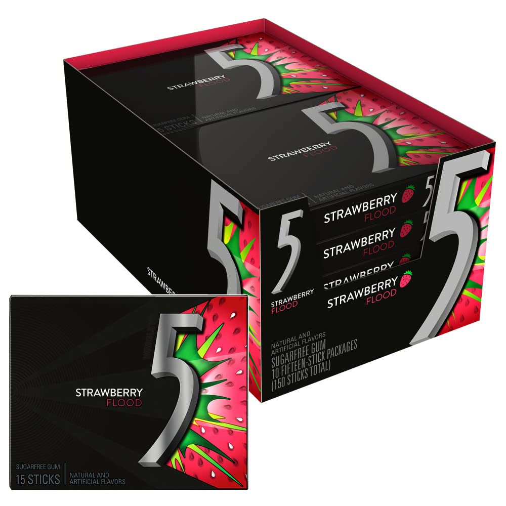 5 GUM SOUR STRAWBERRY TORRENT, 20 X 1 UN