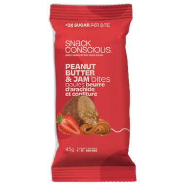 SNACK CONSCIOUS, PEANUT BUTTER & JAM, 12 x 45G