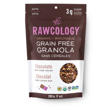 RAWCOLOGY, CHOCOLATE RAW CRUNCH GRANOLA, 12 x 200G