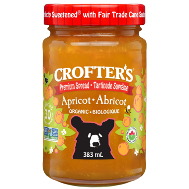 CROFTER'S ORGA, PREMIUM FRUIT SPREAD - APRICOT, 6 x 383ML