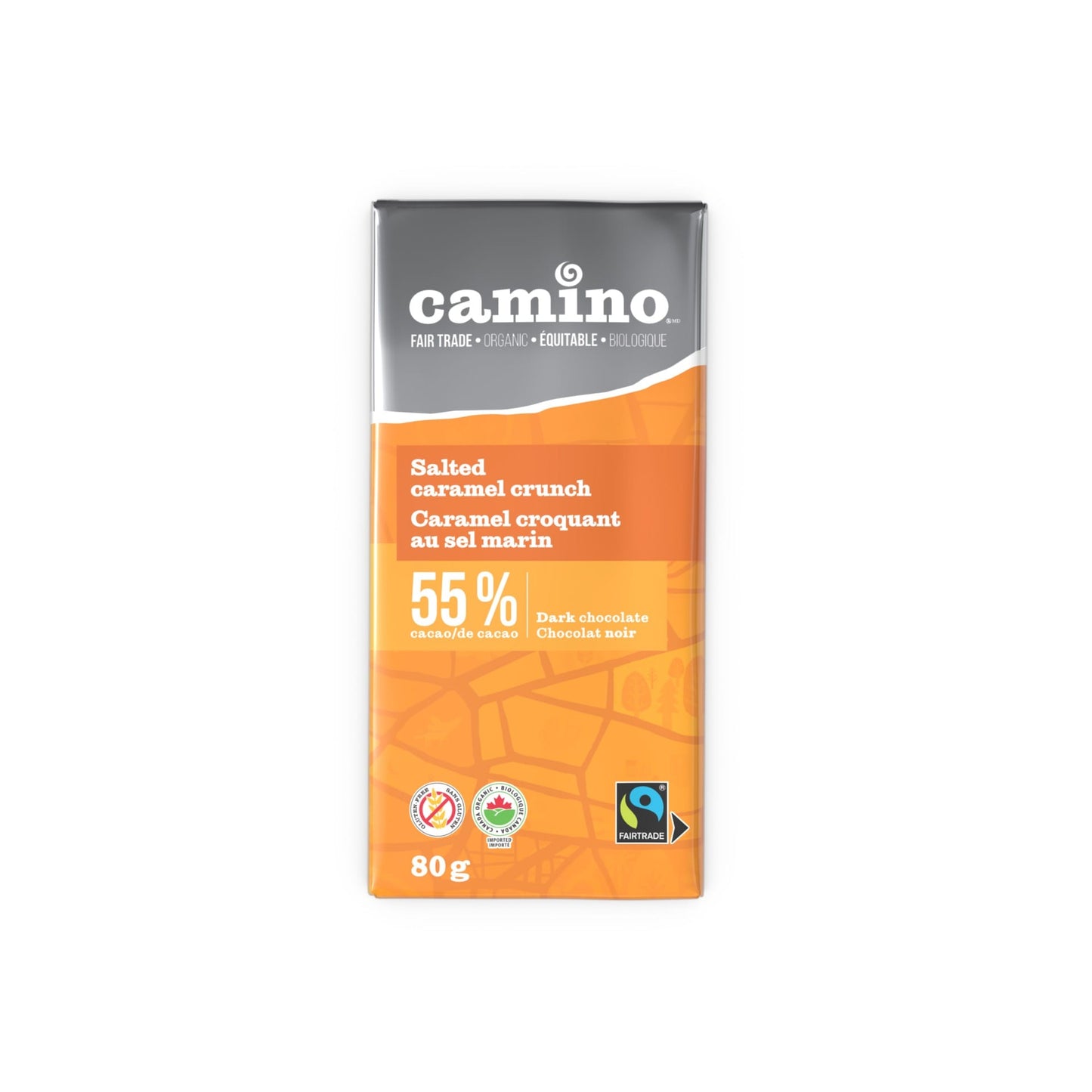 CAMINO, CAMINO FT ORG SALTED CARAMEL CRUNCH 55%, 14 x 80G