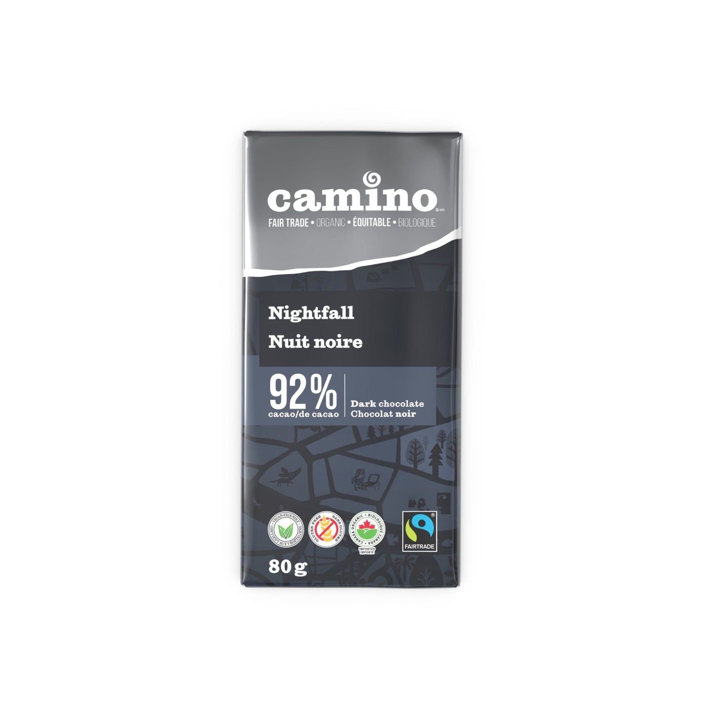 CAMINO, ORG NIGHTFALL 92% DARK CHOCOLATE, 14 x 80G