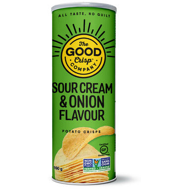 THE GOOD CRISP, SOUR CREAM & ONION FLAVOURED POTATO CRIS, 8 x 160G