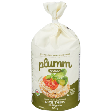 PLUM.M.GOOD, BRWN RICE CK THINS - MLTGRN UNSALTED OR, 12 x 95G