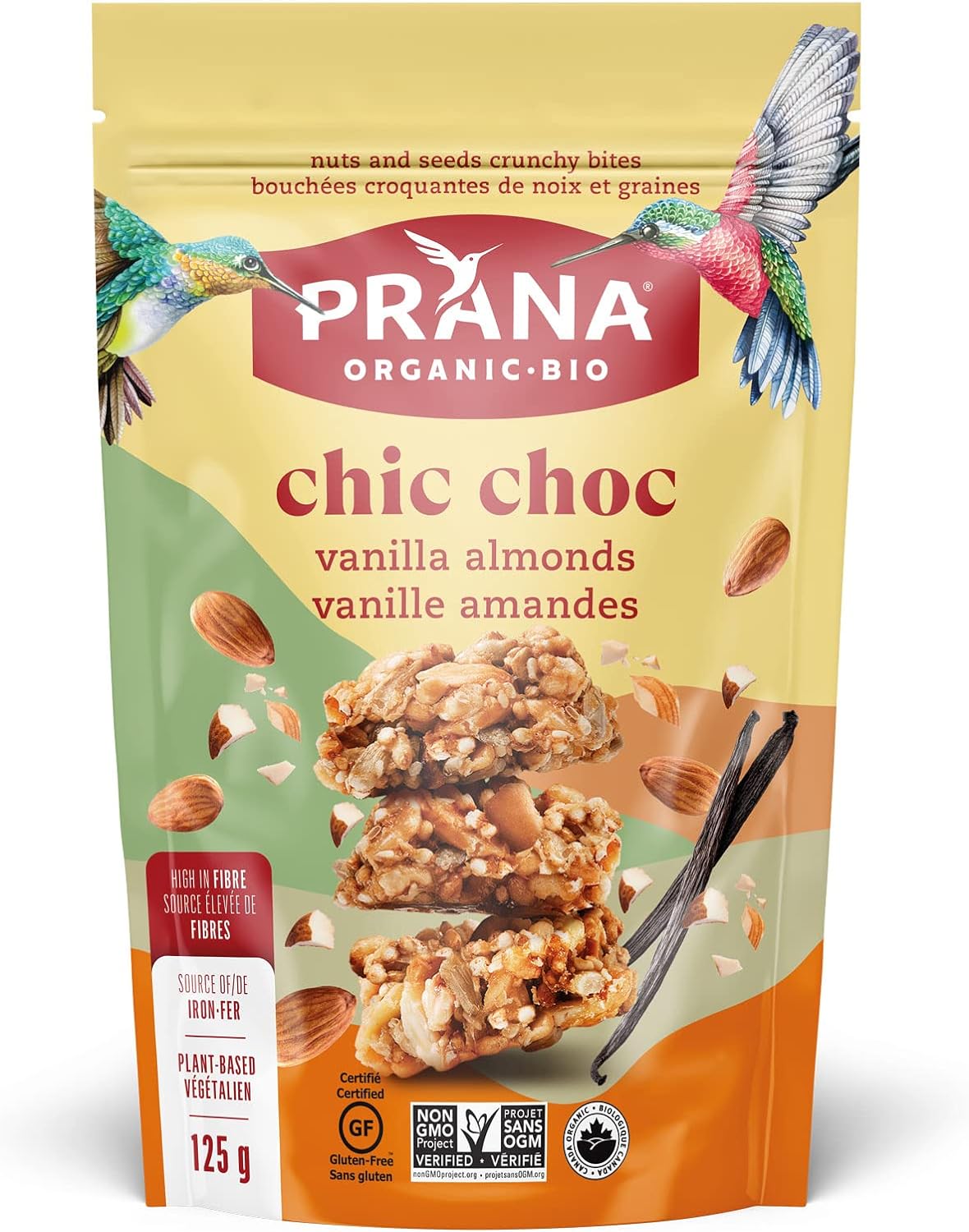PRANA, CHIC CHOC VANILLA & ALMONDS BITES, 8 x 125G