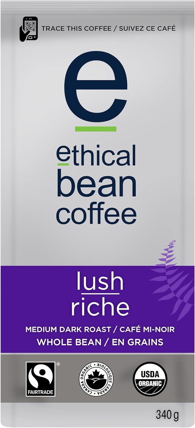 ETHICAL BEAN, LUSH MED DARK ROAST OR, 6 x 340G