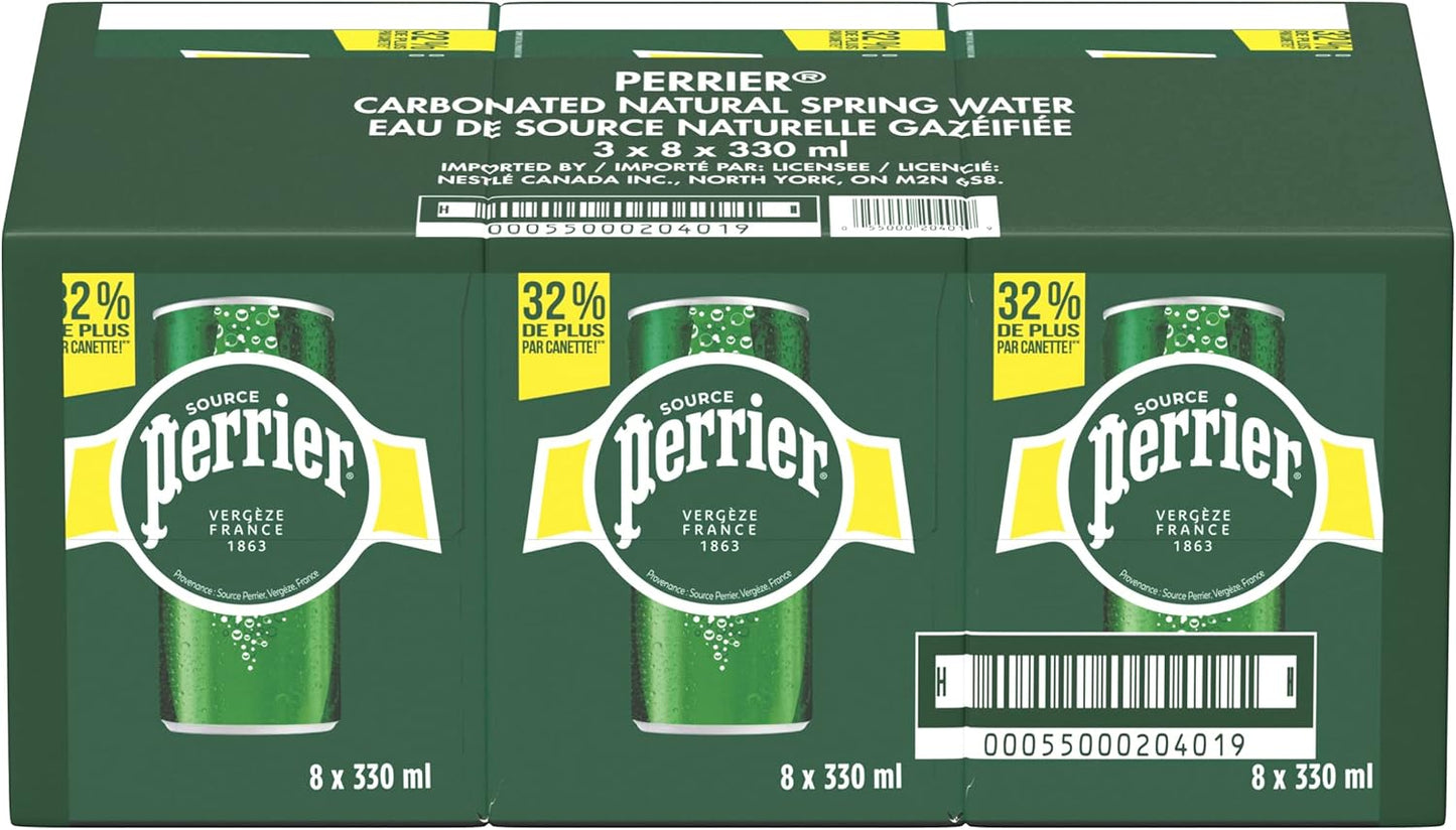 PERRIER SPARKLING WATER CAN, 24 X 330 ML