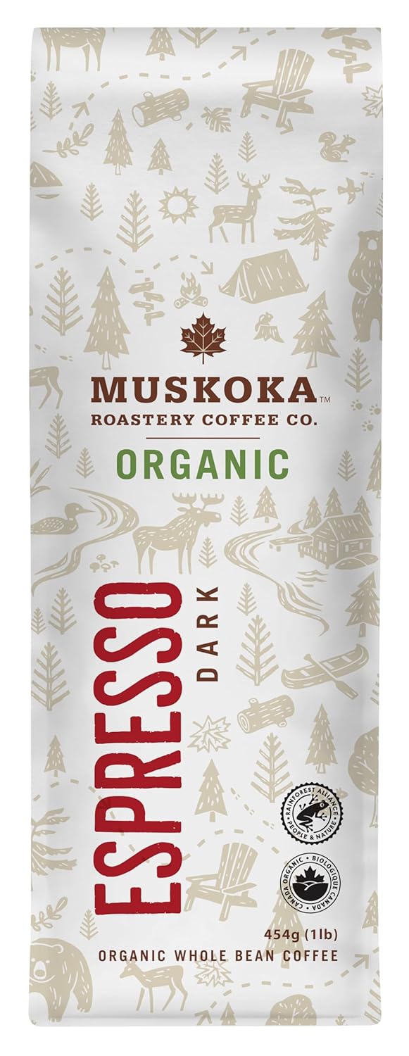 MUSKOKAROASTERY, WHOLE BEAN - ESPRESSO ORGANIC, 6 x 454G
