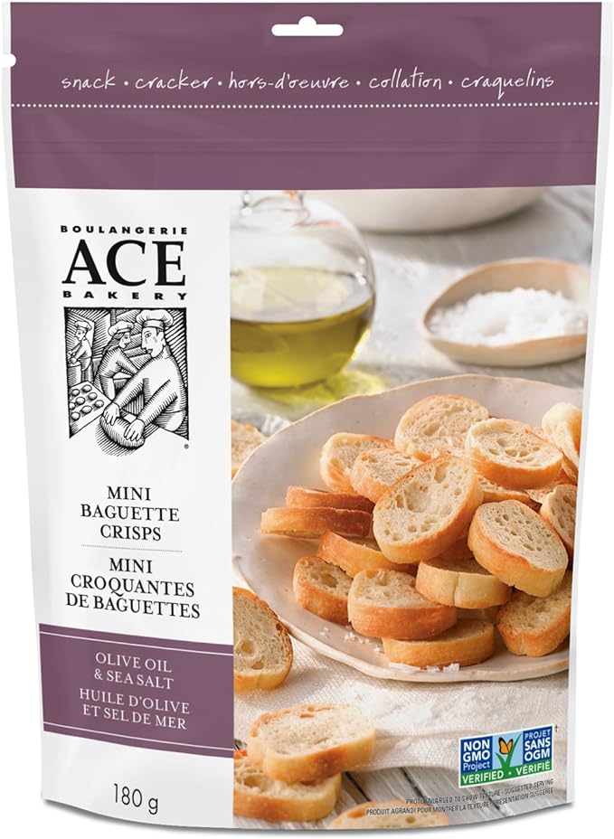 ACE BAKERY, MINI CRISPS - OLIVE OIL SEA SALT, 15 x 180 G