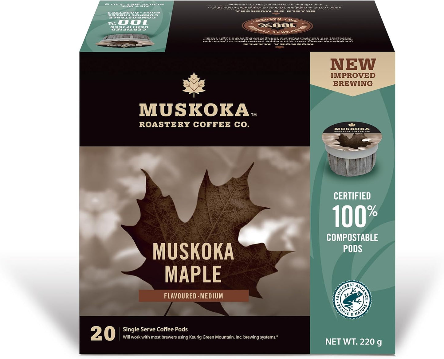 MUSKOKAROASTERY, COMPOSTABLE PODS - MUSKOKA MAPLE, 6 x 220G