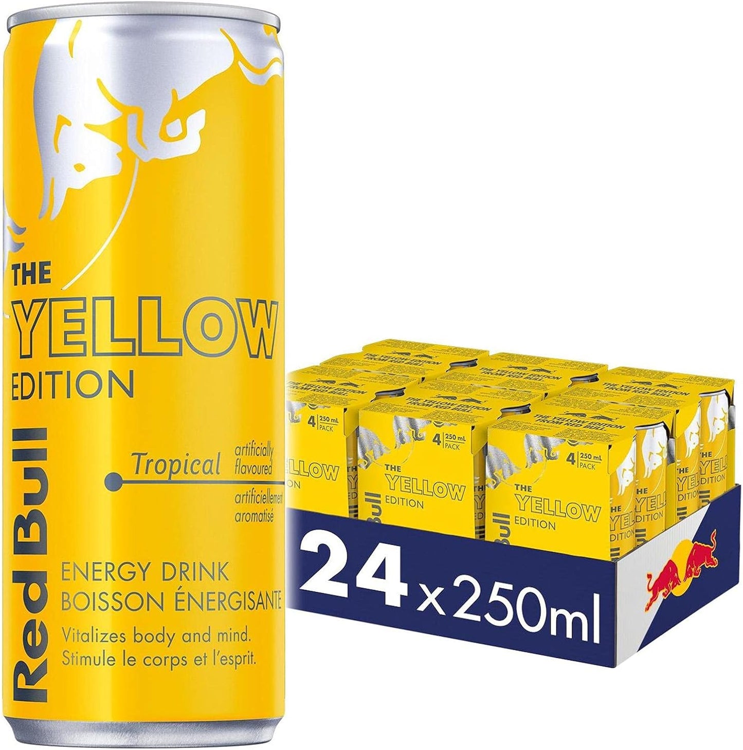 RED BULL ENERGY DRINK, THE YELLOW EDITION, 24 X 250 ML
