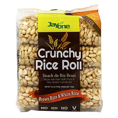 JAYONE FOODS, CRUNCHY RICE ROLL BROWN & WHITE RICE, 12 x 100G