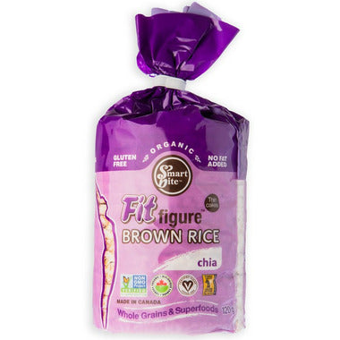 SMARTBITE SNACK, BROWN RICE CAKES - CHIA, 12 x 120G
