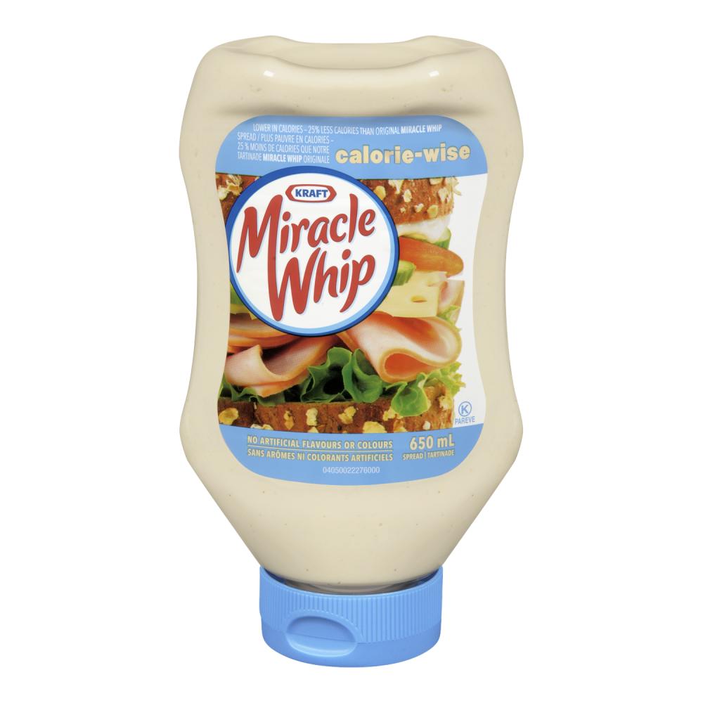 MIRACLE WHIP SALAD DRESSING SQUEEZE, 12 X 650 ML