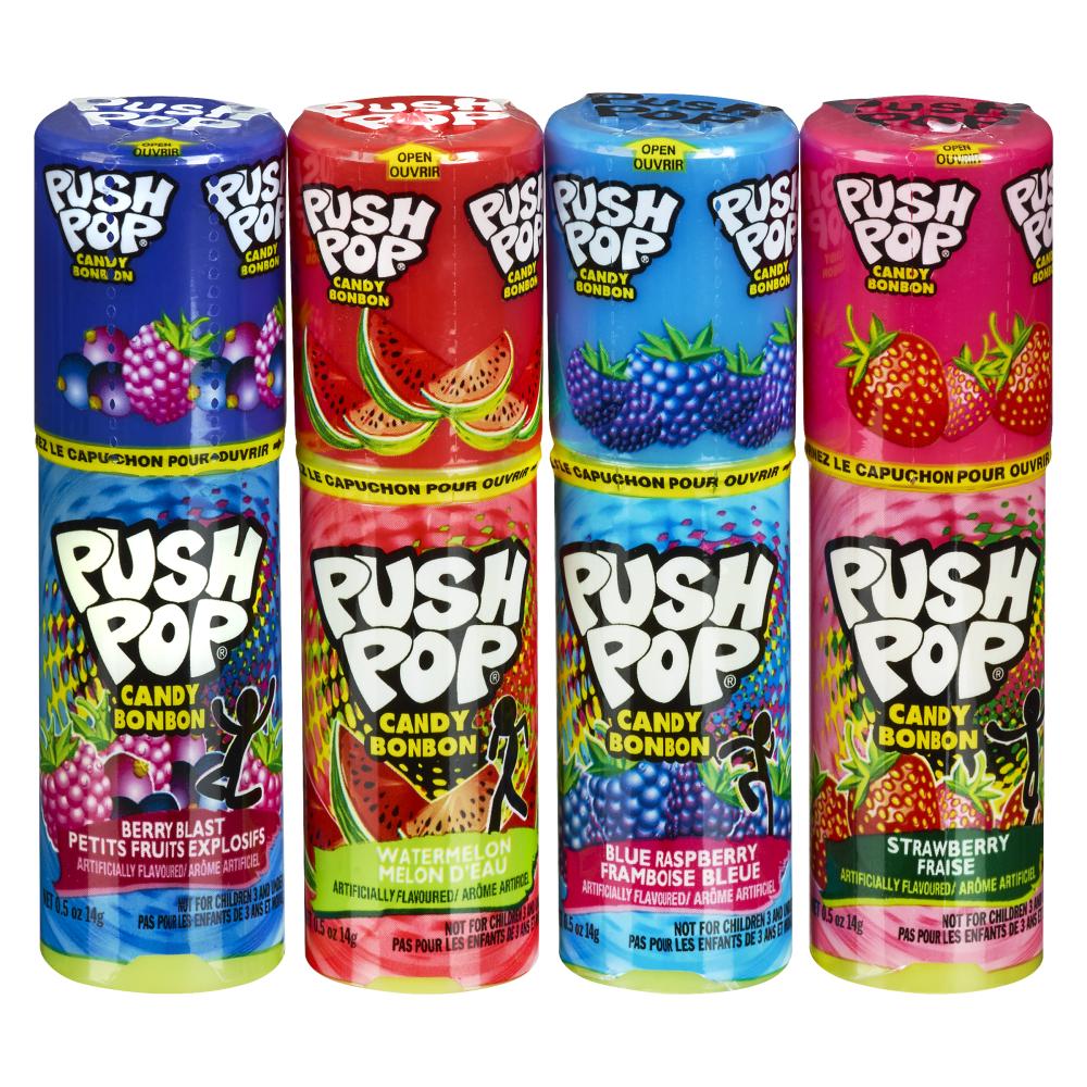 TOPPS PUSH POP CANDIES, 36 X 14 G