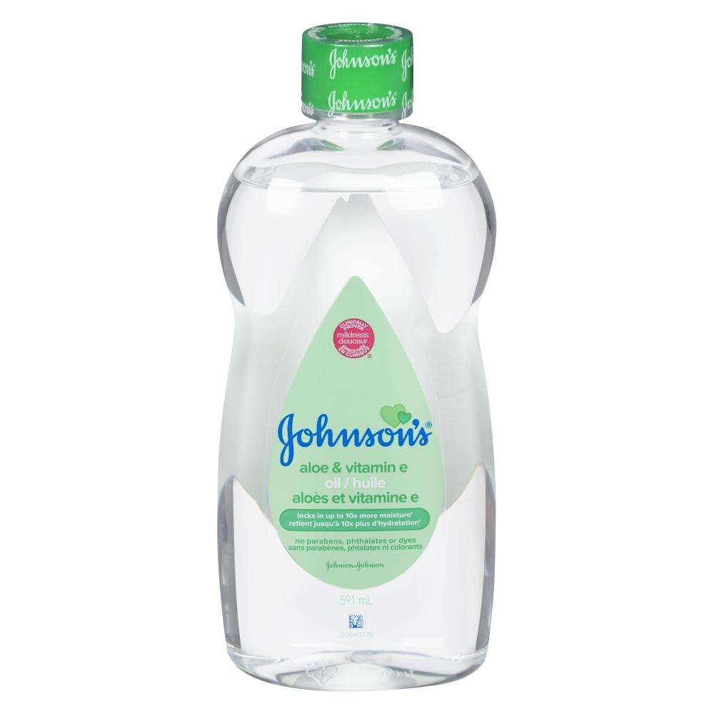J&J BABY OIL ALOE VITAMIN E, 6 X 591 ML