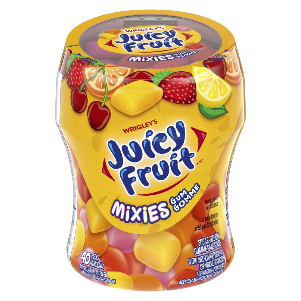 JUICYFRUIT MIXIES BOTTLE 40PC, 6 X 1 UN