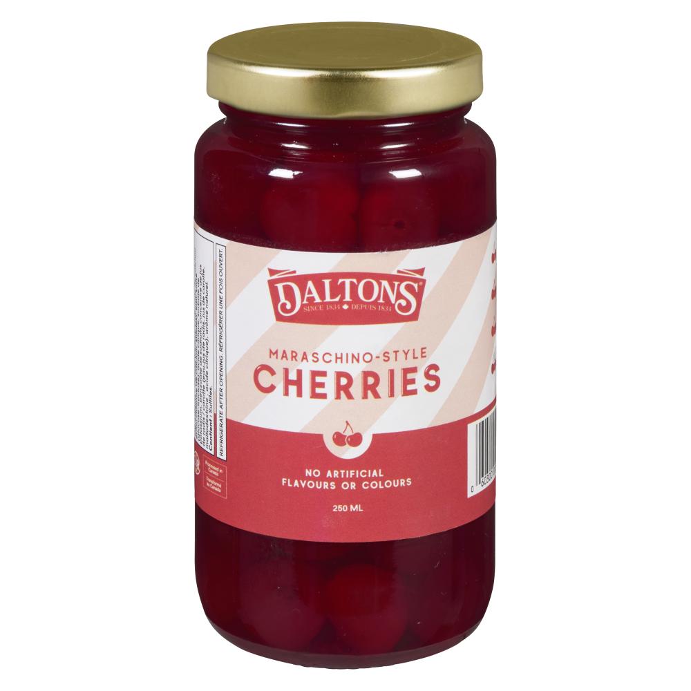 DALTONS MARASCHINO STYLE CHERRIES, 12 X 250 ML