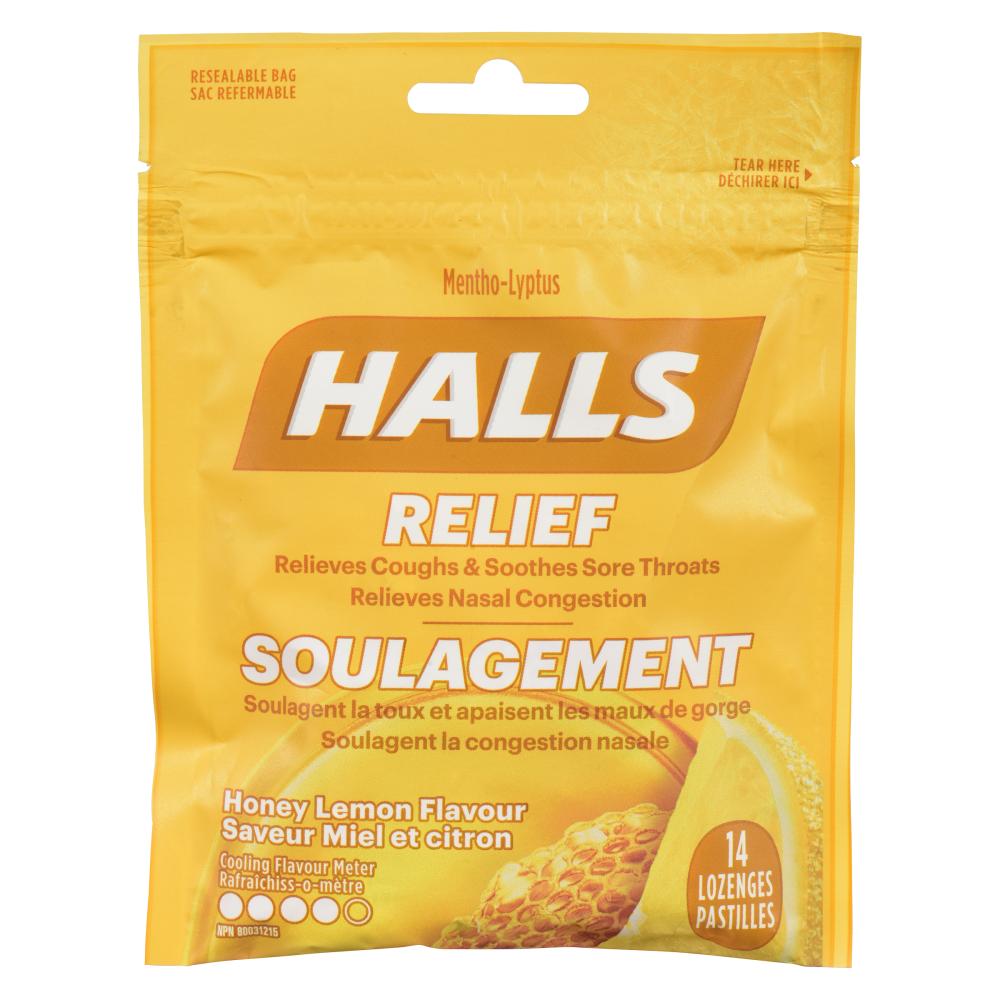 HALLS HONEY LEMON DROPS, 12 X 14 UN