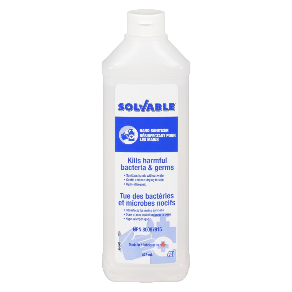 SOLVABLE HYDROALCOHOL GEL, 12 X 473 ML
