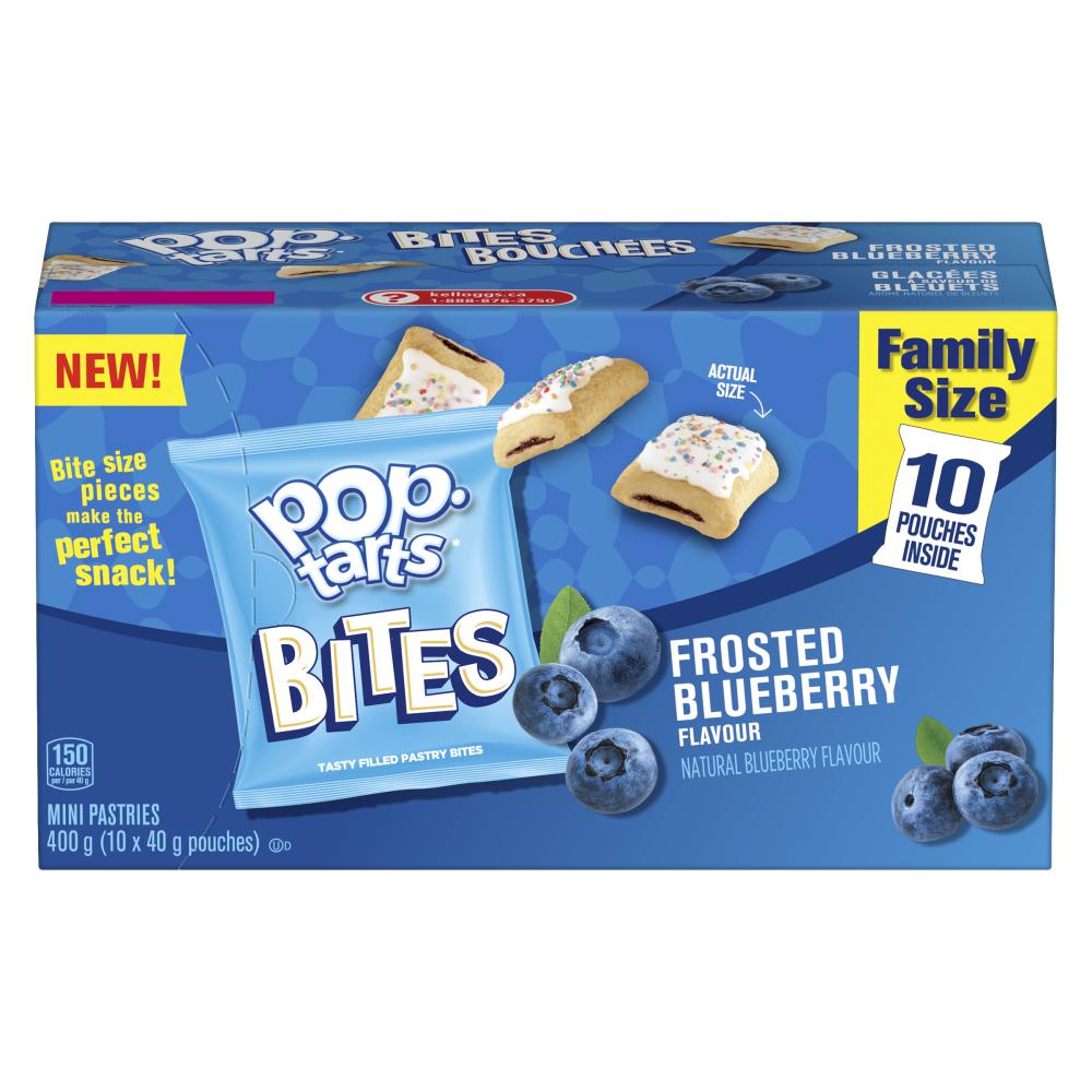 KELLOGG'S POP TARTS FROSTED BLUEBERRY BITES, 8 X 400 G