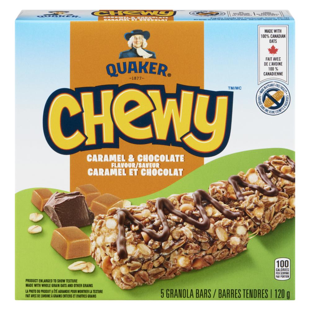 QUAKER TND CARAMEL CHOCOLATE BAR, 12 X 120 G