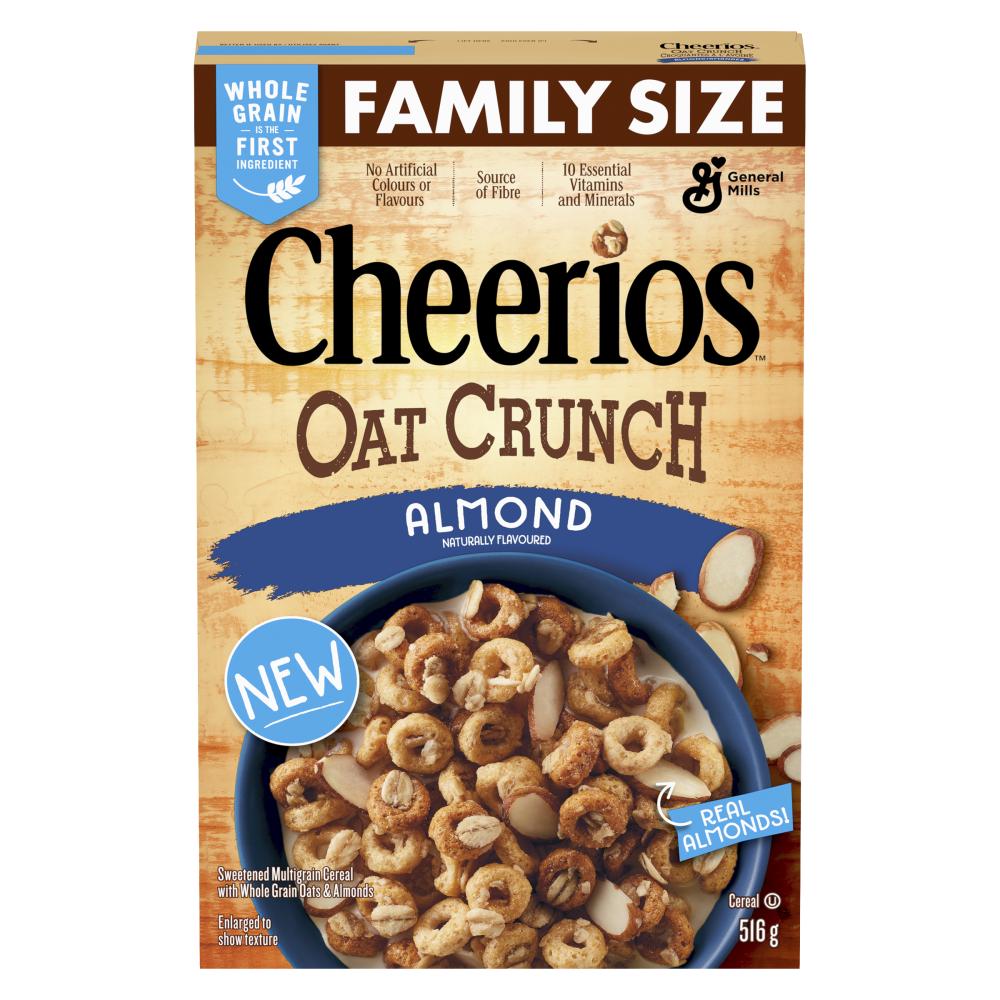 GENERAL MILLS CHEERIOS WITH CRUNCHY ALMONDS CEREAL, 12 X 516 G