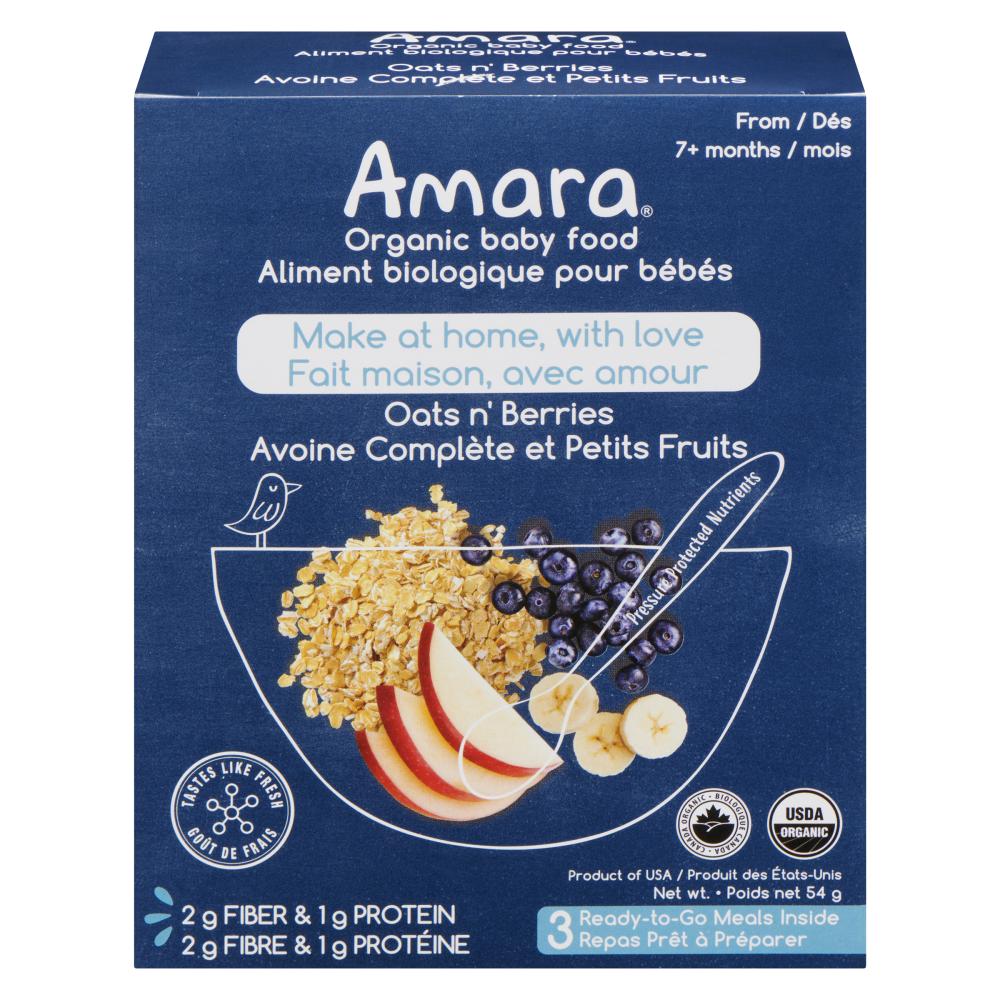 AMARA BABY NOURISHMENT OAT-BERRIES, 6 X 1 UN