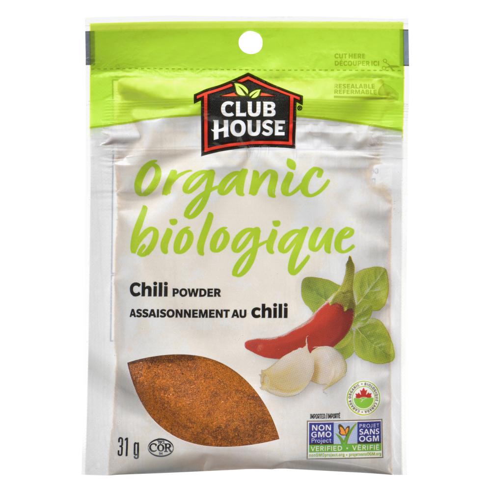 CLUBHOUSE ORGANIC CHILI POWDER, 12 X 31 G