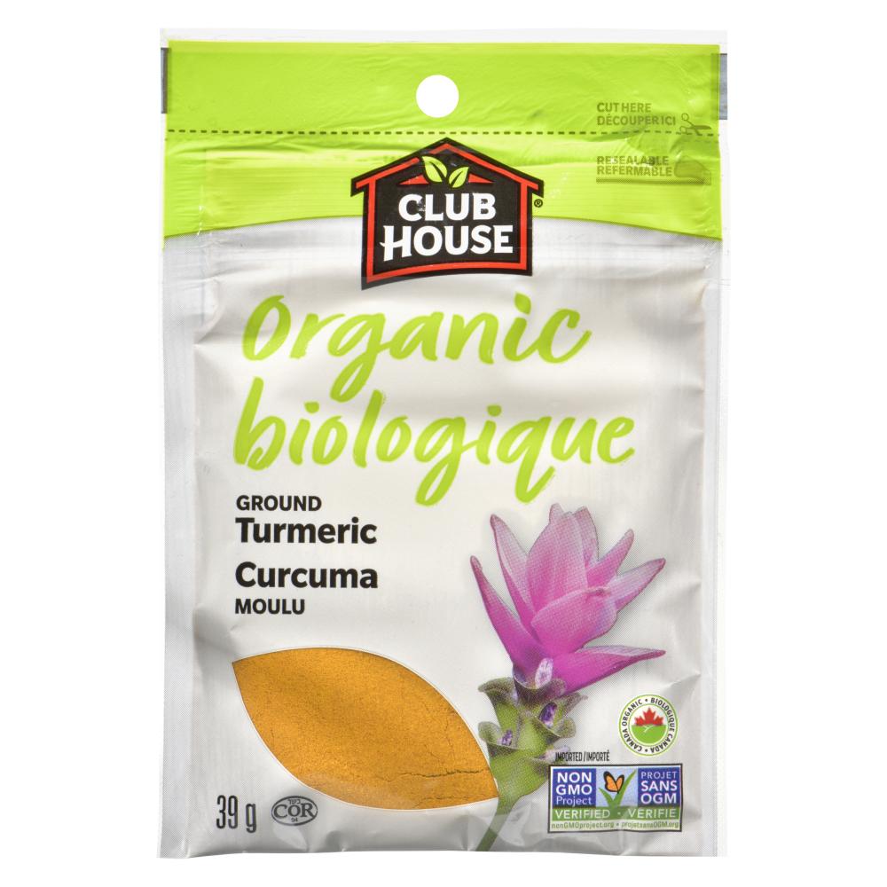 CLUBHOUSE ORGANIC GROUND TURMERIC, 12 X 39 G