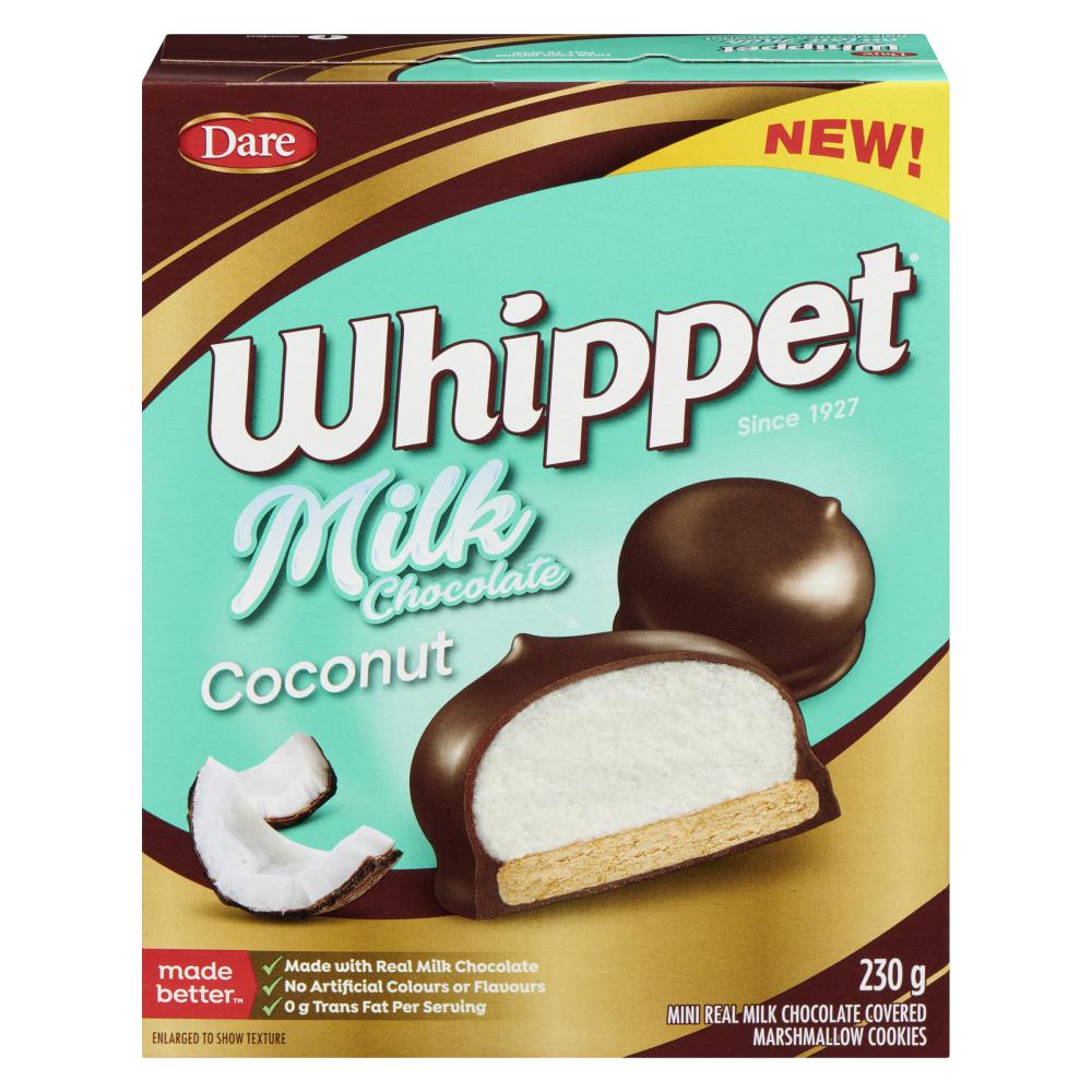 WHIPPET MILK CHOCOLATE COCONUT, 12 X 230 UN