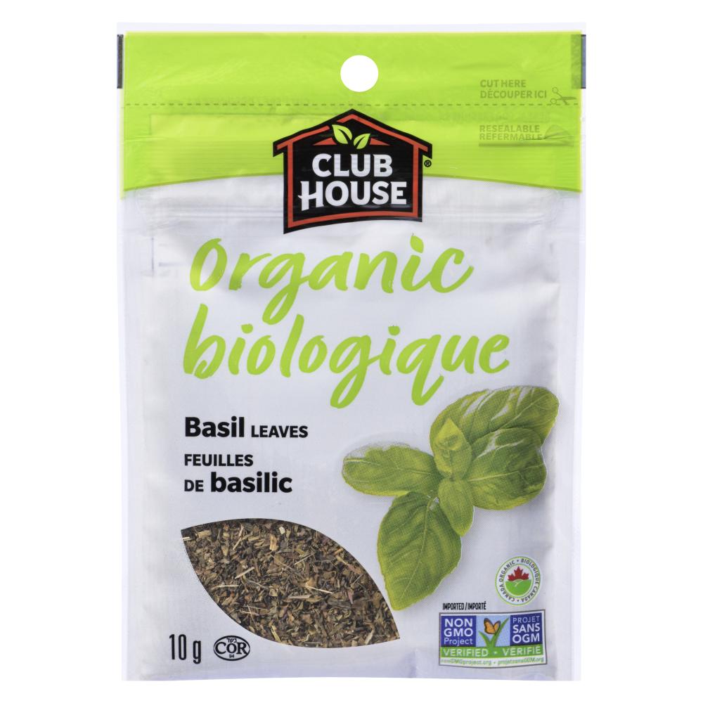 CLUBHOUSE ORGANIC BASIL LEAVES, 12 X 10 G