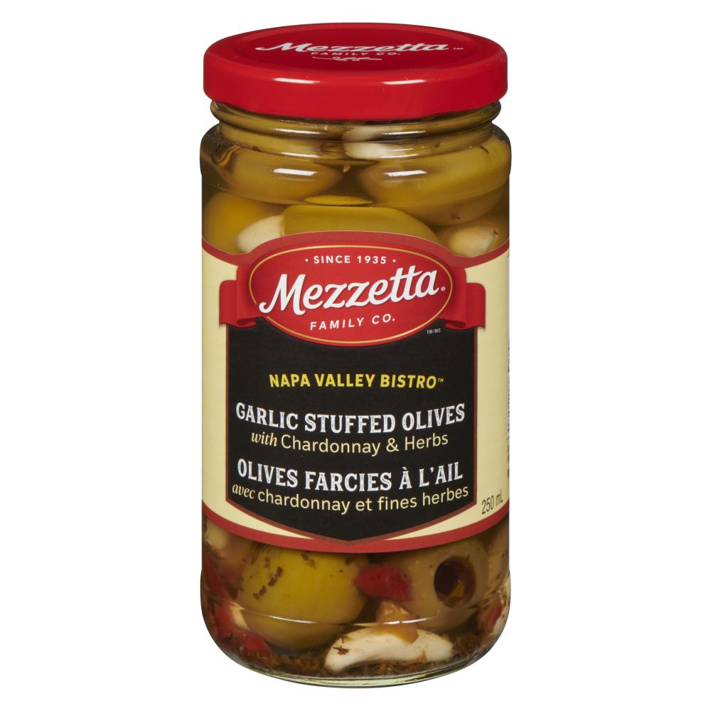 MEZZETTA STUFFED OLIVES WITH GARLIC, 6 X 250 ML