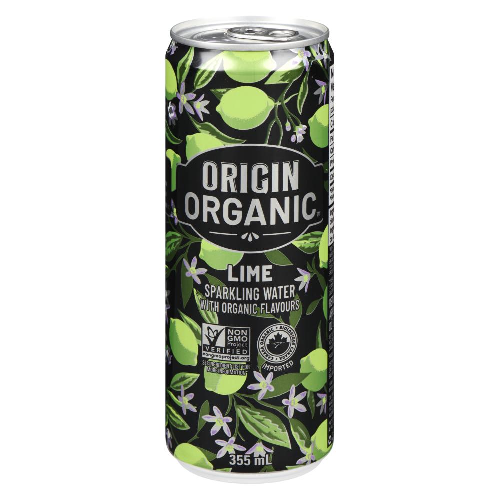 ORIGORGN SPARKLING LIME WATER, 24 X 355 ML
