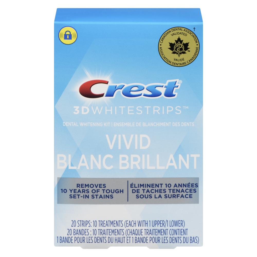 CREST 3D WHITESTRIPS BANDS, 6 X 10 UN