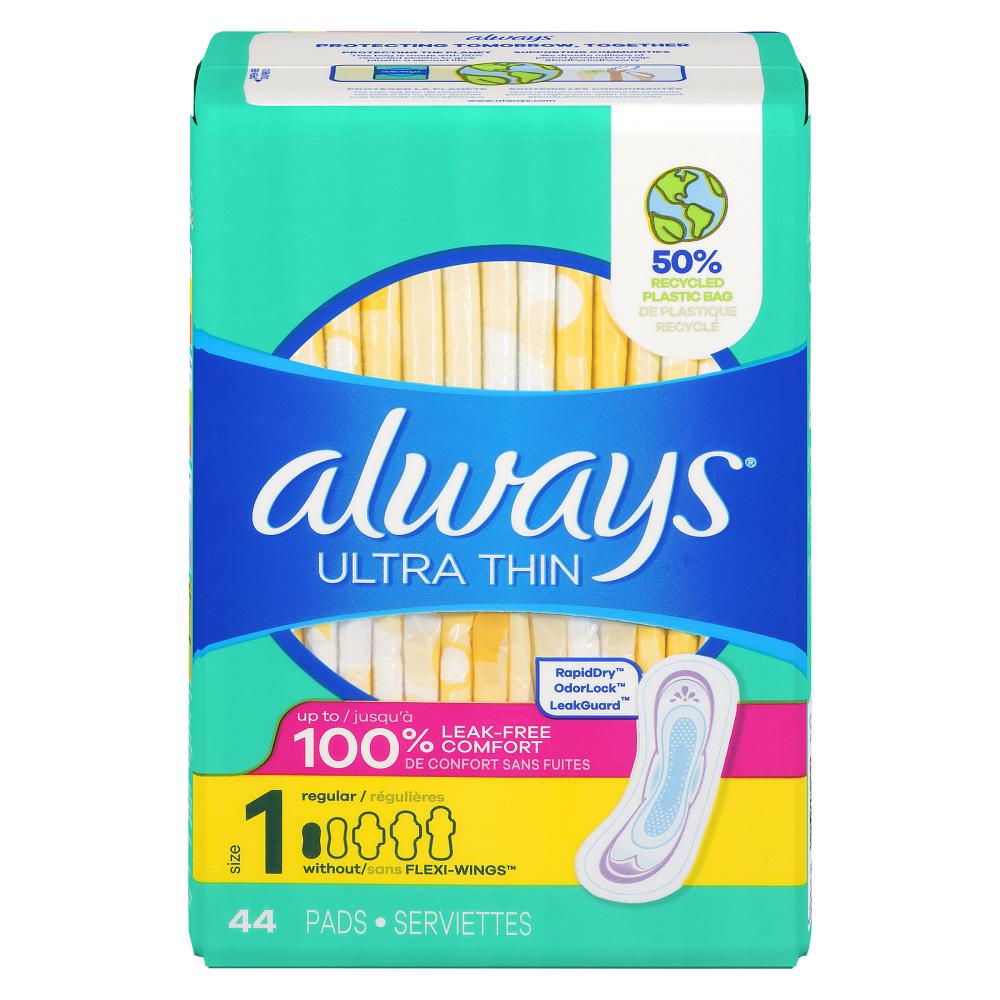 ALWAYS ULTRA THIN REGULAR LINERS, 3 X 44 UN