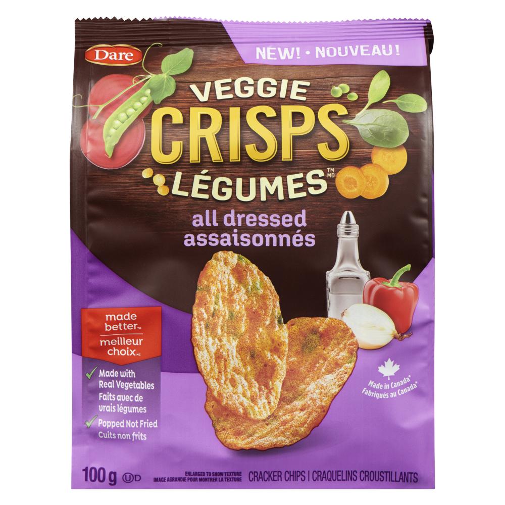 DARE BITE-SIZED VEGETABLES SEASONED CRISPS, 12 X 100 G