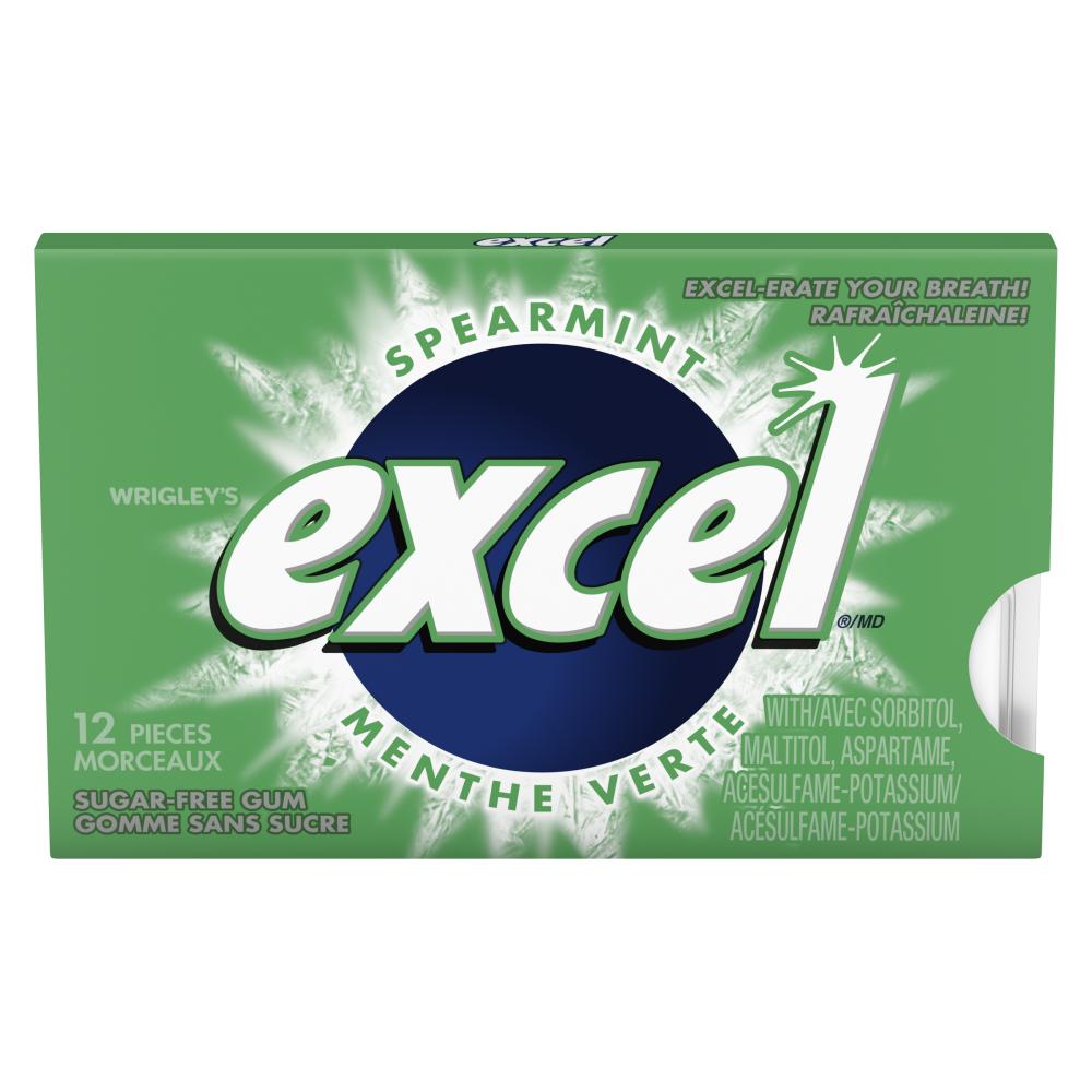 EXCEL GREEN MINT GUM, 12 X 1 UN