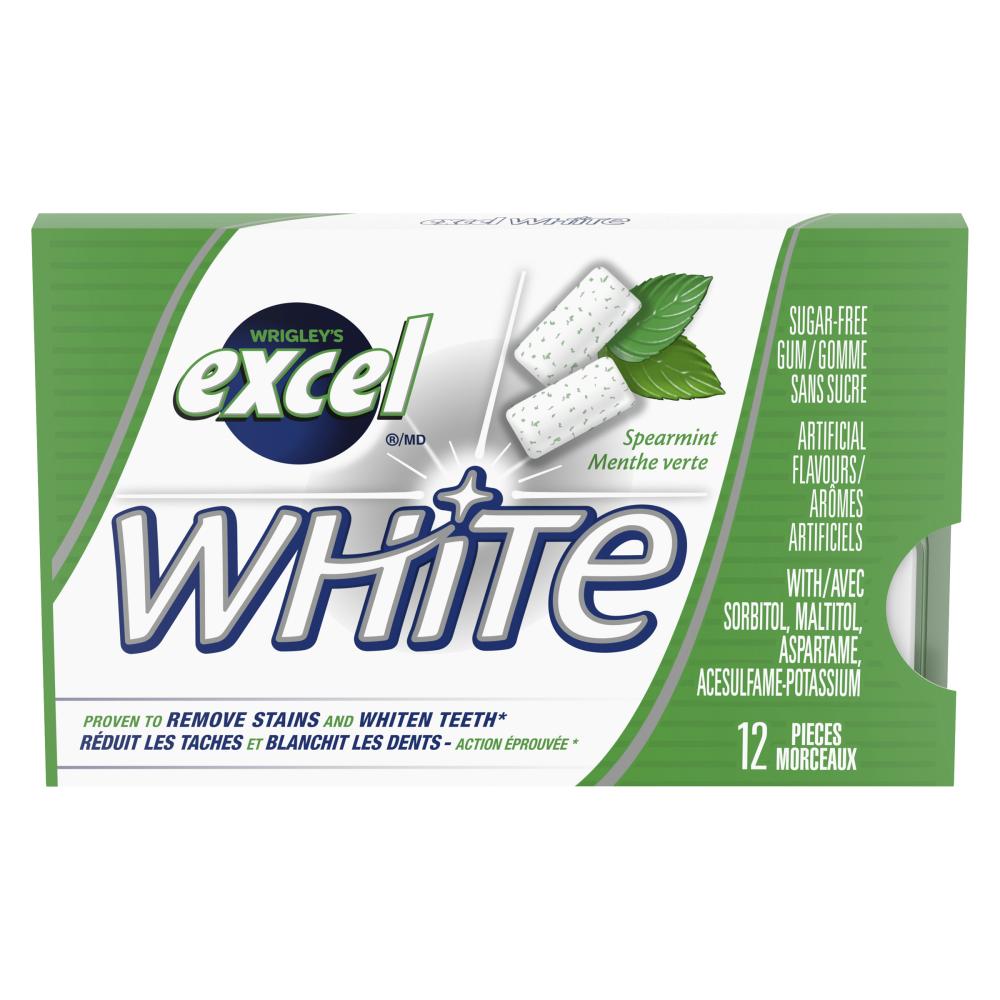 EXCEL WHITE GREEN MINT GUM, 12 X 1 UN