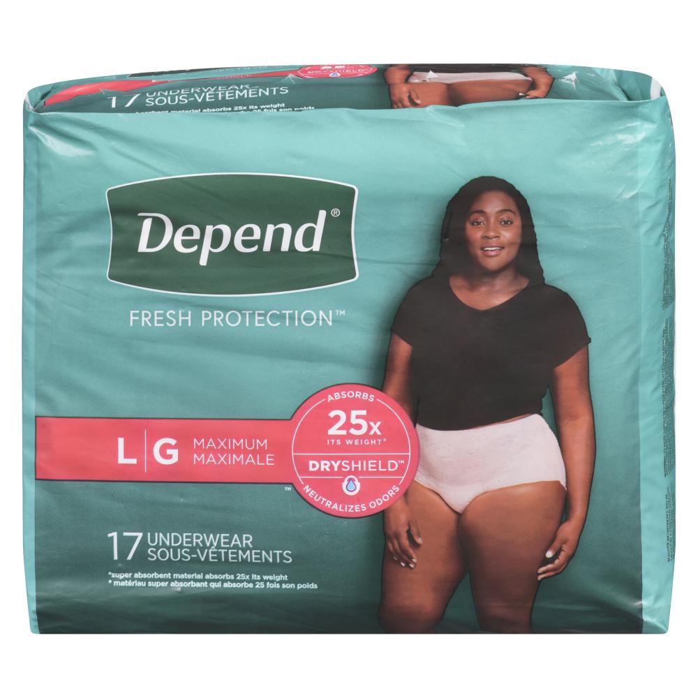 DEPEND SILHOUETTE MAXIMUM ABSORBENCY WOMEN'S UNDERWEAR, 2 X 17 UN