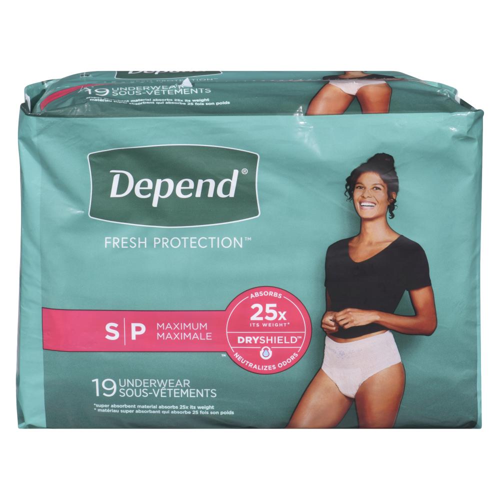 DEPEND UNDERWEAR SMALL, 2 X 19 UN