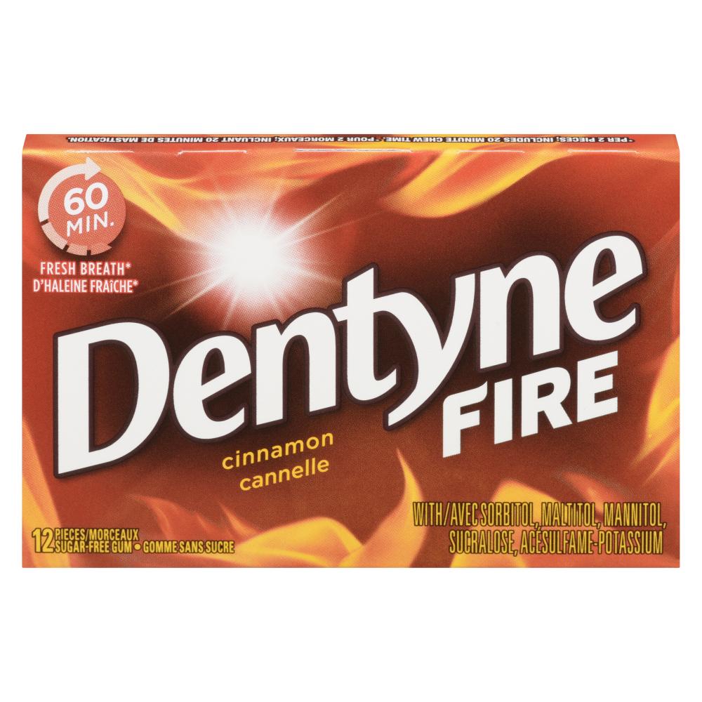 DENTYNE FIRE CINNAMON GUM, 12 X 1 UN