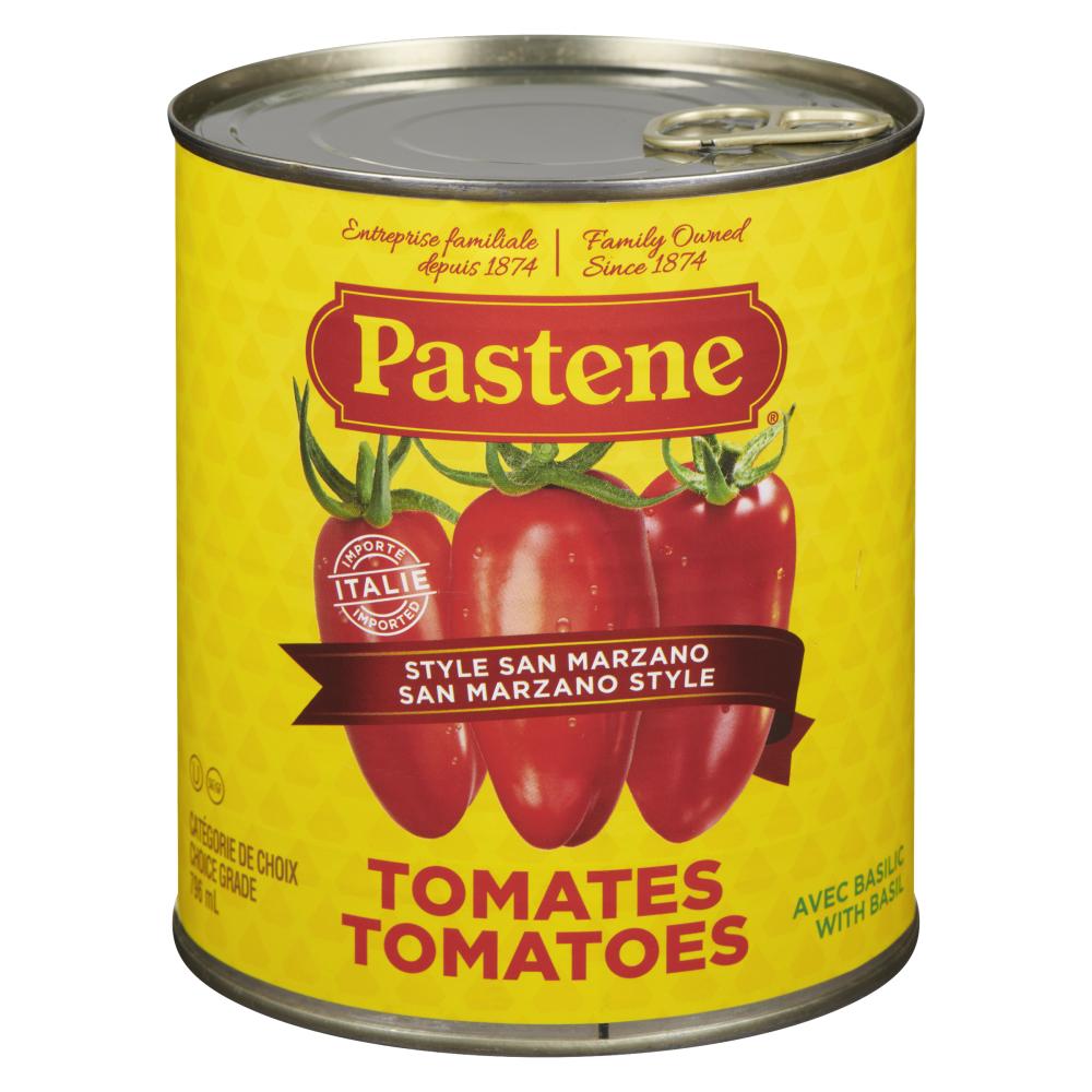 PASTENE ITALIAN STYLE SAN MARZANO TOMATOES, 12 X 796 ML